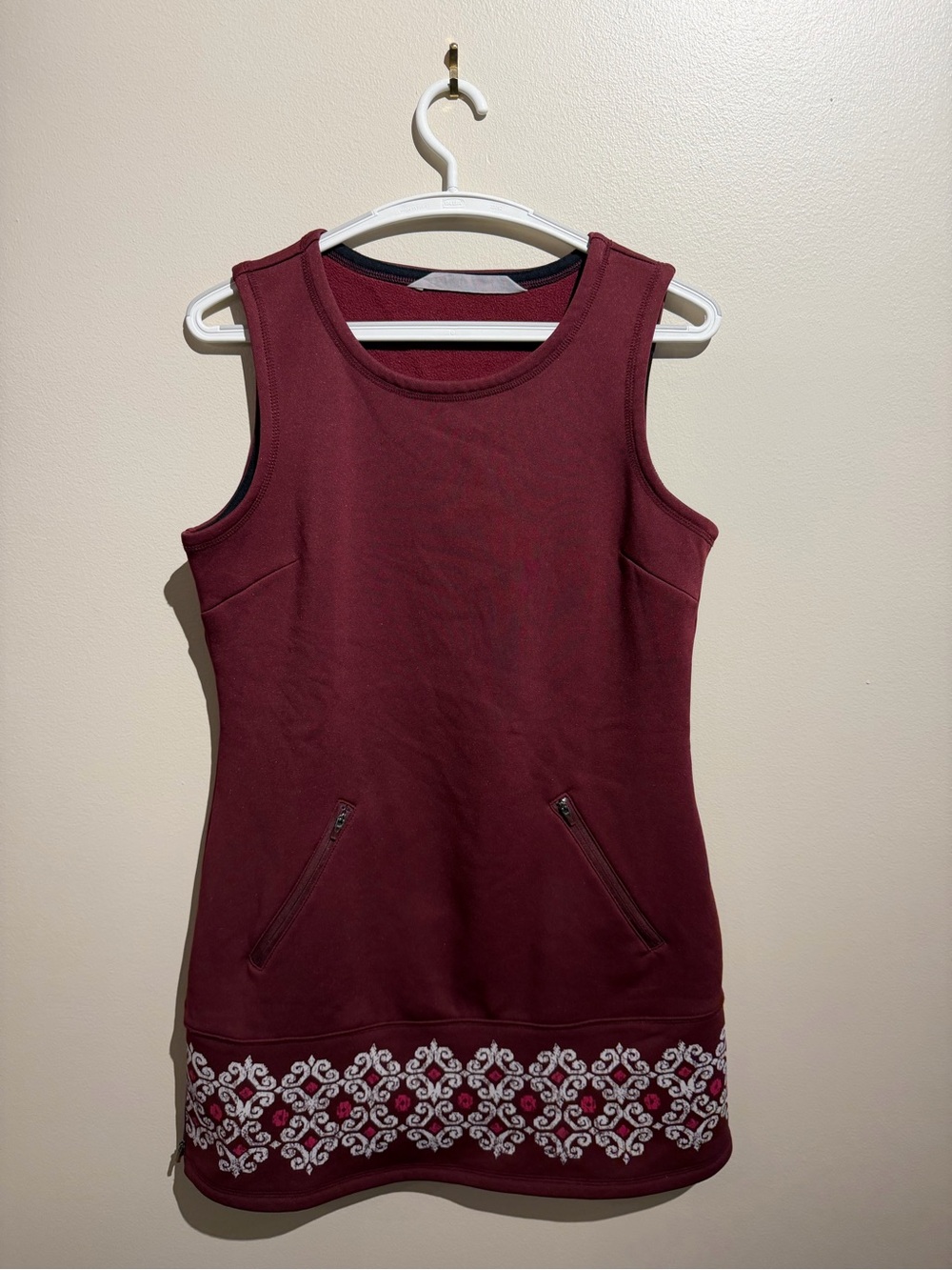 Athleta Women's Dress Maroon Small Pockets Floral